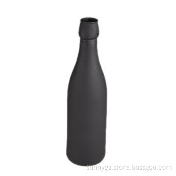 500ml Sprayed Black Matte Glass Wine Bottle